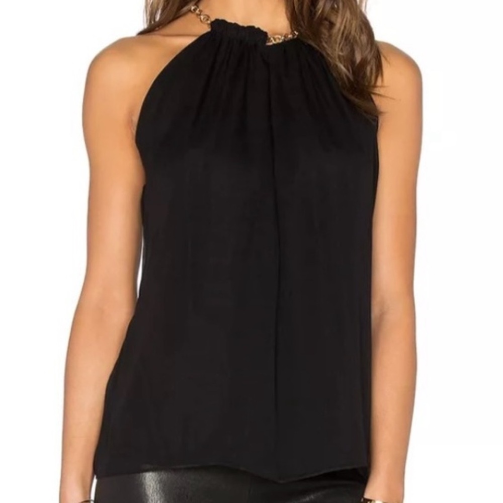 Diane Von Furstenberg Black Sleeveless Halter Blouse